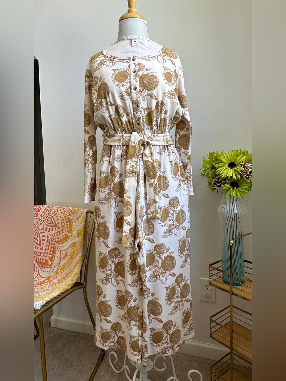 kate quinn *retired Raisin Sunflower print* jumpsuit